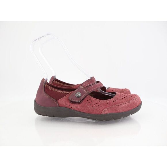 Earth Spirit Shoe Women's Size 9 Mary Jane Ballet Flats Red Leather Slip On - Picture 2 of 11